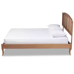 Sale Kirklands Home Walnut Wood and Rattan King Bed Frame Brown