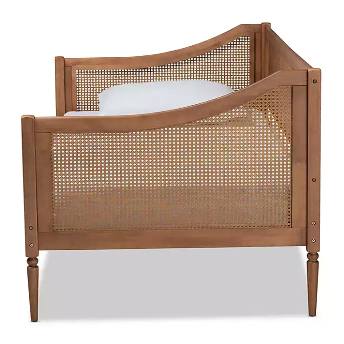 Online Kirklands Home Walnut Wood and Rattan Twin Daybed Brown