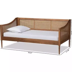 Online Kirklands Home Walnut Wood and Rattan Twin Daybed Brown