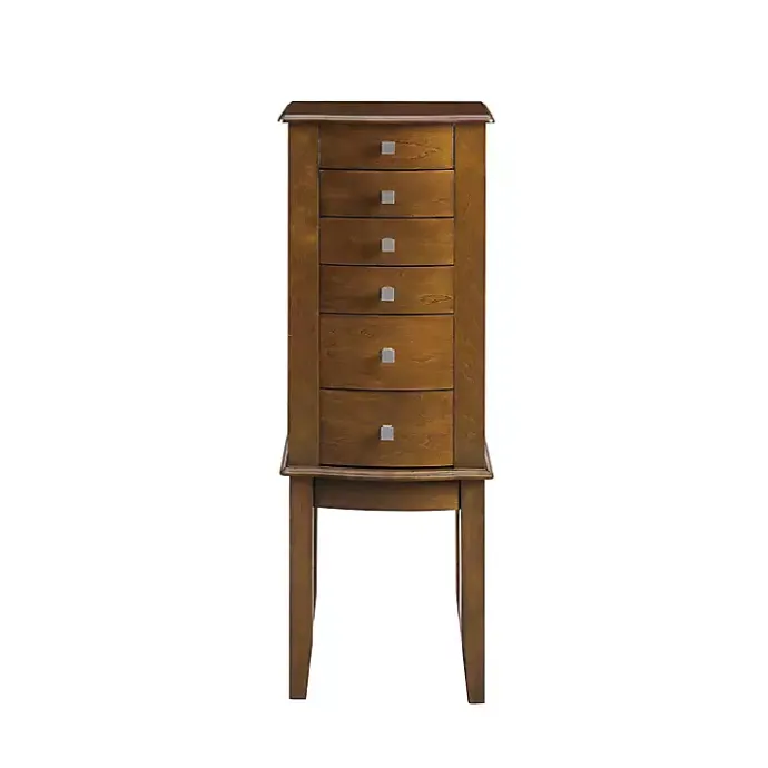 Best Kirklands Home Walnut Wood 5-Drawer Zinnia Jewelry Armoire Brown