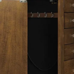 Best Kirklands Home Walnut Wood 5-Drawer Zinnia Jewelry Armoire Brown