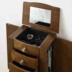 Best Kirklands Home Walnut Wood 5-Drawer Zinnia Jewelry Armoire Brown