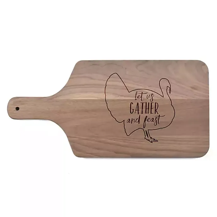 Outlet Kirklands Home Walnut Wood Let Us Gather & Feast Cutting Board Brown