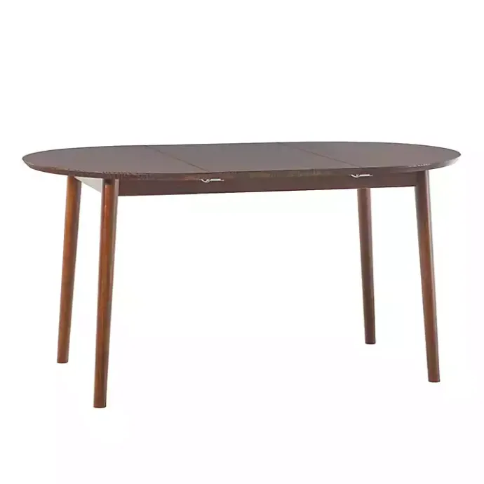 Outlet Kirklands Home Walnut Wood Oval Dining Table with Leaf Brown