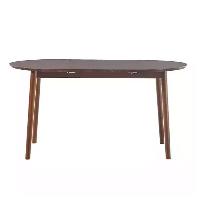 Outlet Kirklands Home Walnut Wood Oval Dining Table with Leaf Brown