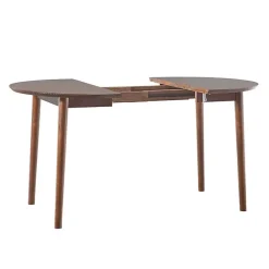 Outlet Kirklands Home Walnut Wood Oval Dining Table with Leaf Brown