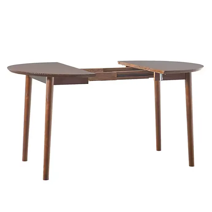 Outlet Kirklands Home Walnut Wood Oval Dining Table with Leaf Brown