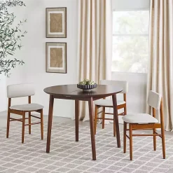 Outlet Kirklands Home Walnut Wood Oval Dining Table with Leaf Brown