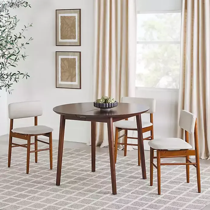 Outlet Kirklands Home Walnut Wood Oval Dining Table with Leaf Brown