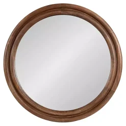 Best Kirklands Home Walnut Wood Ribbed Round Wall Mirror