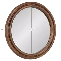 Best Kirklands Home Walnut Wood Ribbed Round Wall Mirror