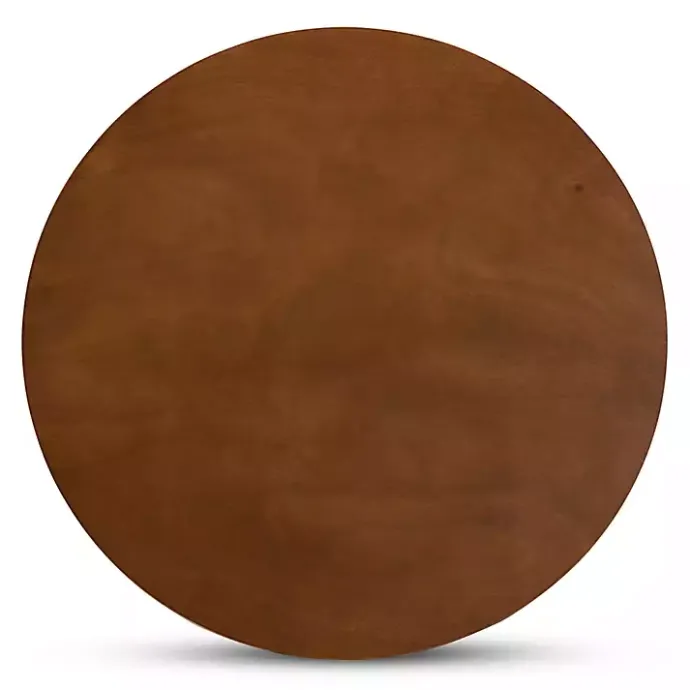 Kirklands Home Walnut Wood Round Kenji Small Dining Table Brown