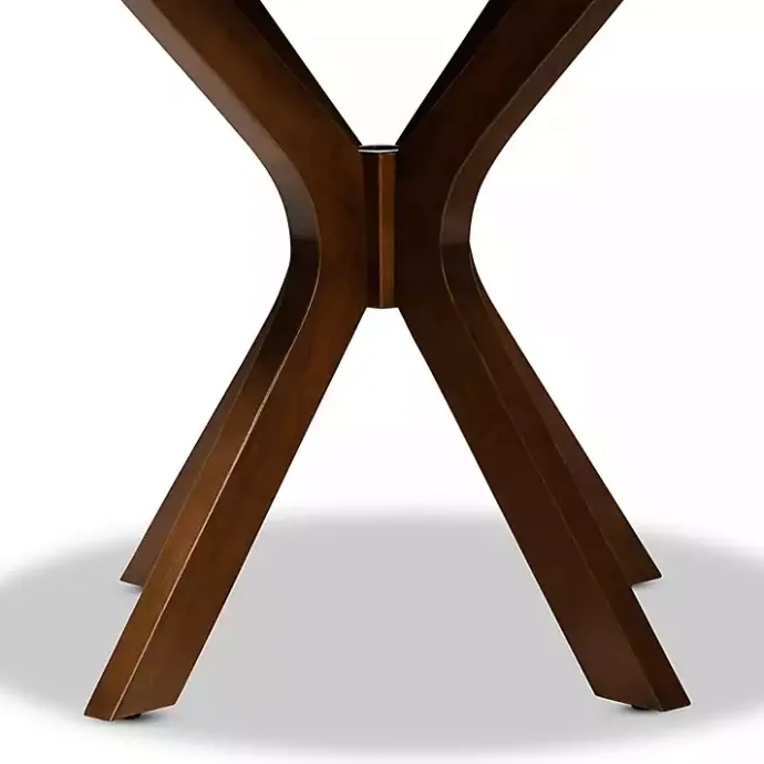 Kirklands Home Walnut Wood Round Kenji Small Dining Table Brown