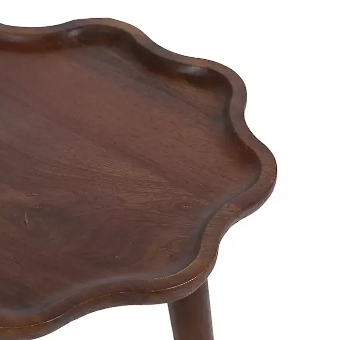 Hot Kirklands Home Walnut Wood Wavy Accent Table Brown