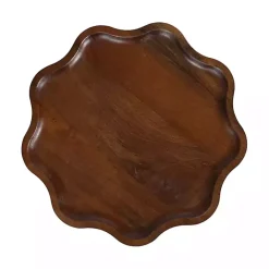 Hot Kirklands Home Walnut Wood Wavy Accent Table Brown