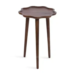 Hot Kirklands Home Walnut Wood Wavy Accent Table Brown