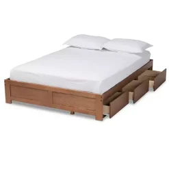 Best Kirklands Home Walnut Wooden 3-Drawer Platform Bed Brown