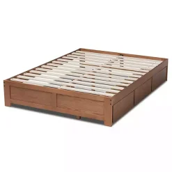 Best Kirklands Home Walnut Wooden 3-Drawer Platform Bed Brown