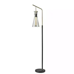 Sale Kirklands Home Walter Smoked Glass Floor Lamp Gray