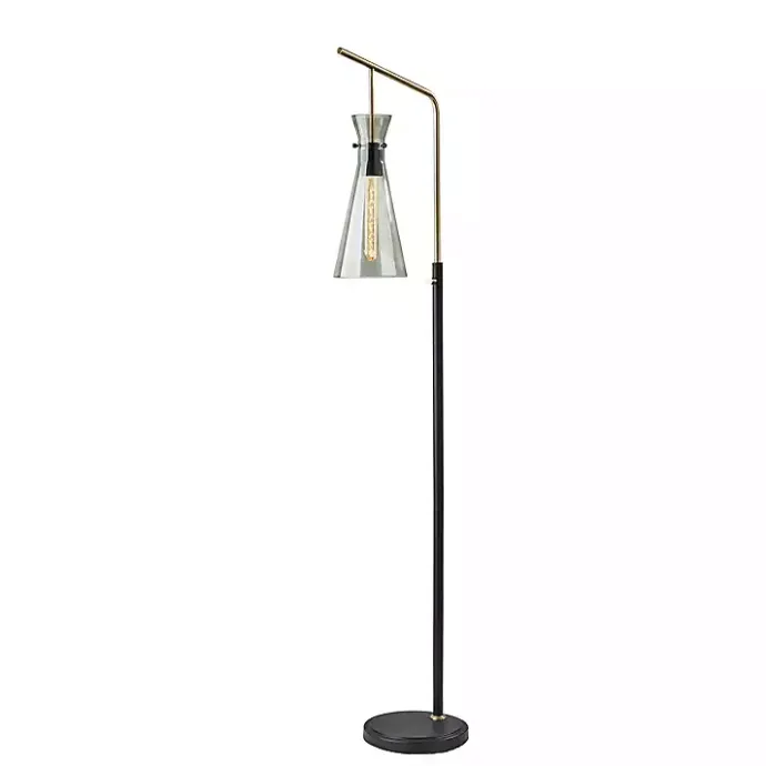 Sale Kirklands Home Walter Smoked Glass Floor Lamp Gray