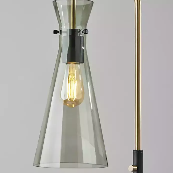 Sale Kirklands Home Walter Smoked Glass Floor Lamp Gray