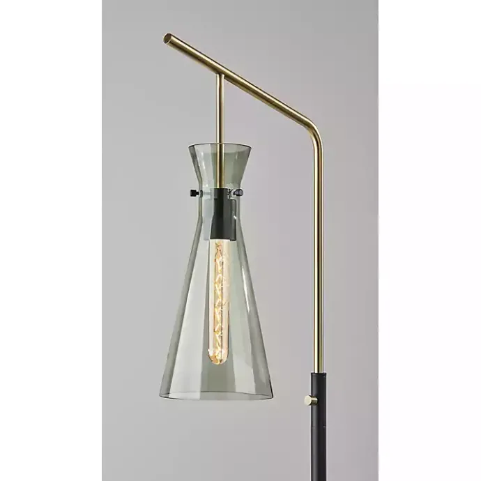 Sale Kirklands Home Walter Smoked Glass Floor Lamp Gray