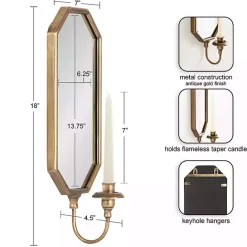 Clearance Kirklands Home Wardelle Antique Gold Mirrored Taper Candle Sconce