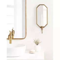 Clearance Kirklands Home Wardelle Antique Gold Mirrored Taper Candle Sconce