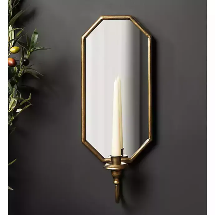 Clearance Kirklands Home Wardelle Antique Gold Mirrored Taper Candle Sconce