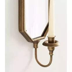 Clearance Kirklands Home Wardelle Antique Gold Mirrored Taper Candle Sconce