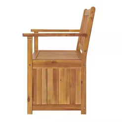 Hot Kirklands Home Warm Acacia Wood Slatted Outdoor Storage Bench Brown