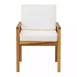 Kirklands Home Warm Acacia Wood Slatted 5-pc. Outdoor Dining Set