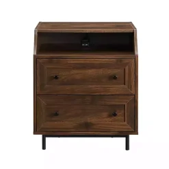 Outlet Kirklands Home Warm Brown Curved Top Nightstand Table