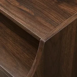Outlet Kirklands Home Warm Brown Curved Top Nightstand Table