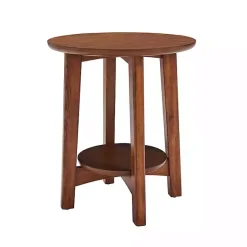 Sale Kirklands Home Warm Chestnut Wood Round Accent Table Brown