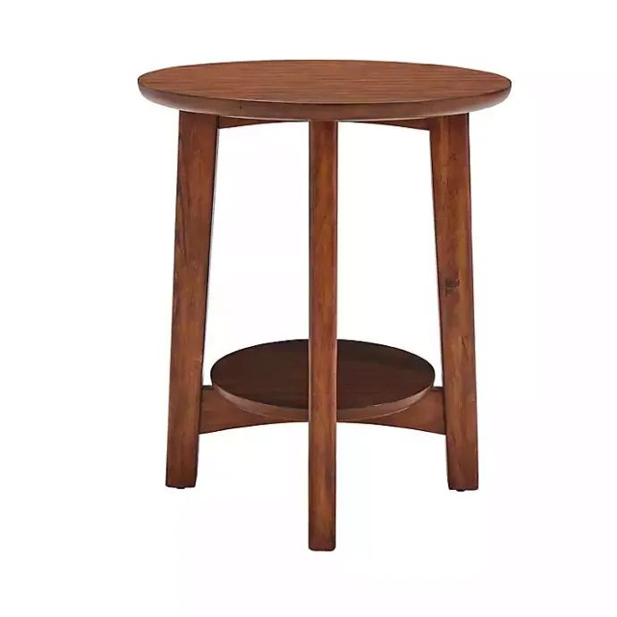 Sale Kirklands Home Warm Chestnut Wood Round Accent Table Brown