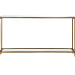 New Kirklands Home Warm en Mirrored Top Console Table Gold