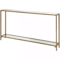 New Kirklands Home Warm en Mirrored Top Console Table Gold