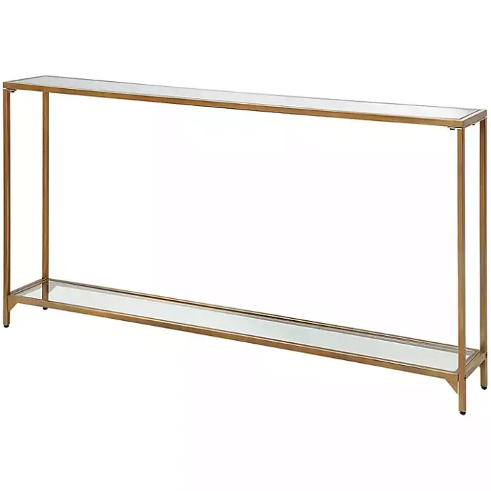 New Kirklands Home Warm en Mirrored Top Console Table Gold
