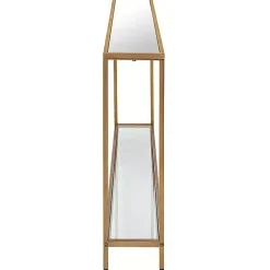 New Kirklands Home Warm en Mirrored Top Console Table Gold