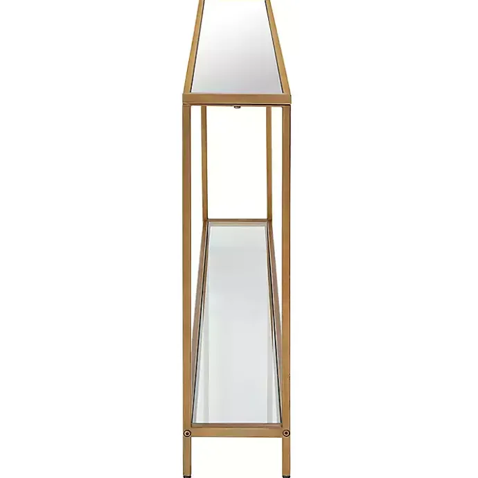 New Kirklands Home Warm en Mirrored Top Console Table Gold