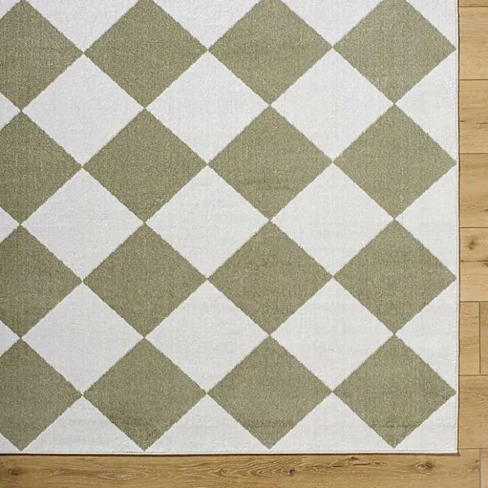 Sale Kirklands Home Warm Gray Checkered Area Rug, 6x9