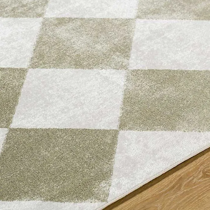 Sale Kirklands Home Warm Gray Checkered Area Rug, 6x9