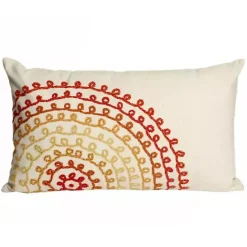 Best Kirklands Home Warm Lamontage Swirl Outdoor Lumbar Pillow Ivory