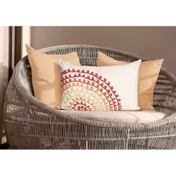 Best Kirklands Home Warm Lamontage Swirl Outdoor Lumbar Pillow Ivory