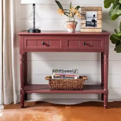 Clearance Kirklands Home Warm 2- Drawer Samantha Console Table Red