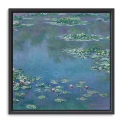 New Kirklands Home Water Lilies 1906 Framed Canvas Art Print Blue