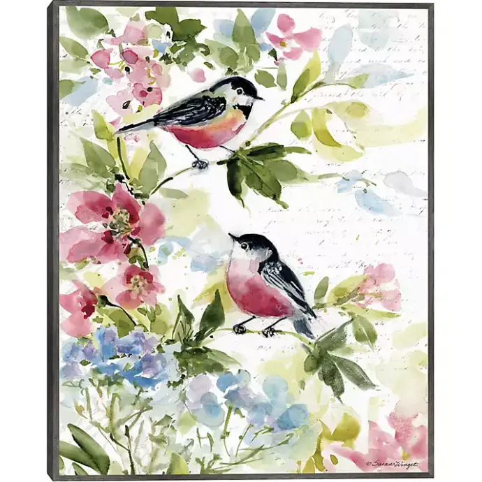 Sale Kirklands Home Watercolor Birds I Framed Canvas Art Print