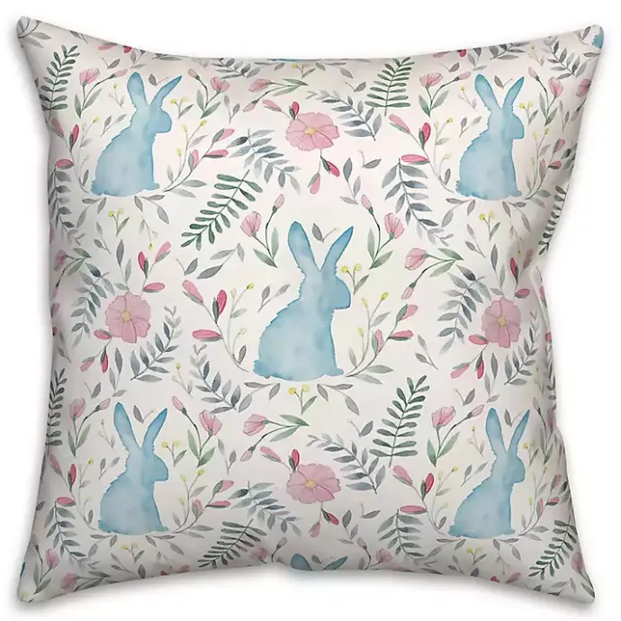 Online Kirklands Home Watercolor Bunnies Indoor/Outdoor Pillow