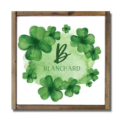 Outlet Kirklands Home Watercolor Clover Personalized Framed Wall Plaque